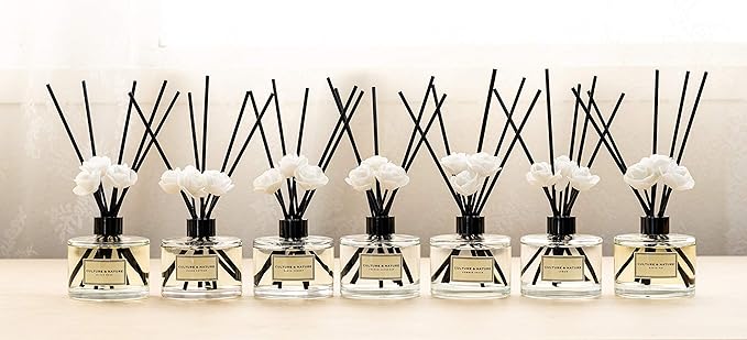 CULTURE & NATURE Reed Diffuser Set 6.7oz (200ml) Lilac Garden Scented Diffuser with Sticks Home Fragrance Reed Diffuser for Bathroom Shelf Decor