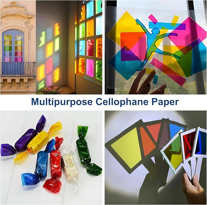 POPGIFTU Cellophane Wrap Roll Gold(34 in x 100 ft)- 3 Mil Thicken Translucent Gold Cellophane Roll, Large Colorful Cello Wrapping Paper for Gift Basket Treats Wrap DIY Arts Crafts Decoration