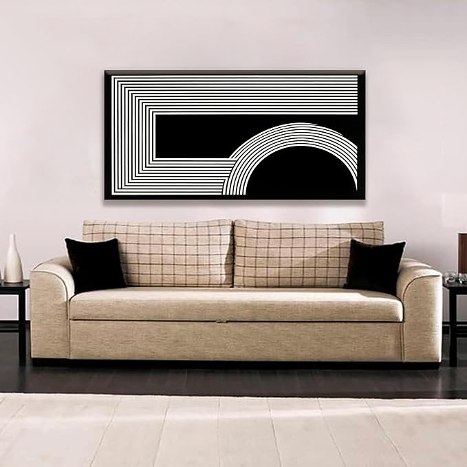 TAIJXAGSG Canvas Art Wall Decor Modern Line Art Prints Black And White Abstract Art Print Painting Modern Artwork Decorations For Living Room Pictures For Bedroom Office Home Wall Decor 24 X 48 In
