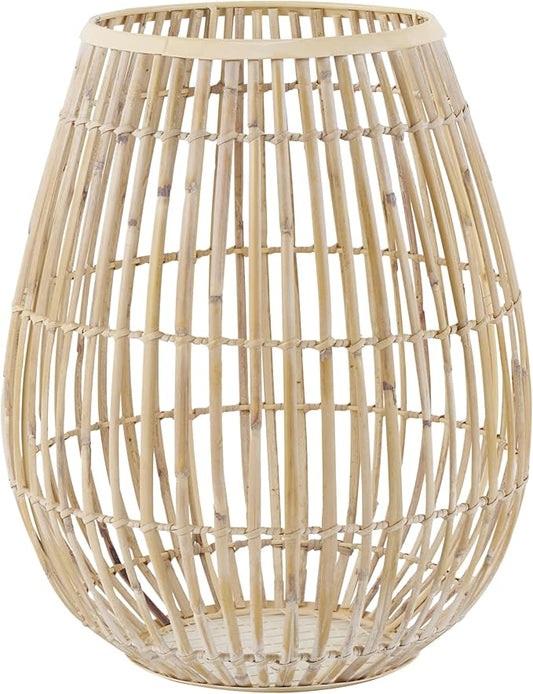Deco 79 Bamboo Wood Handmade Decorative Vase Open Frame Round Centerpiece Vase, Flower Vase for Home Decoration 12" x 12" x 15", Brown