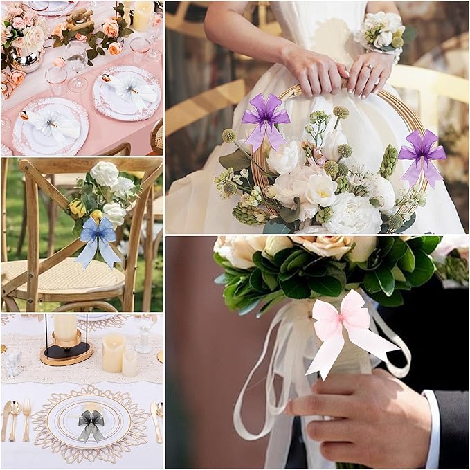1-1/2 Inch x 50 Yards Sheer Organza Ribbon Chiffon Ribbon for Gift Wedding Flower Bouquet Wrapping Decorations Crafts (Dusty Blue)
