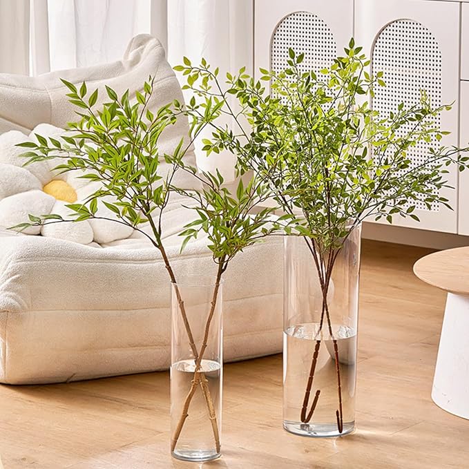 Clear Acrylic Flower Vase, Modern Unbreakable Decorative Cylinder Vase for Wedding Bouquets, Centerpieces, and Home Decor - 15cm Diameter, 35cm Height