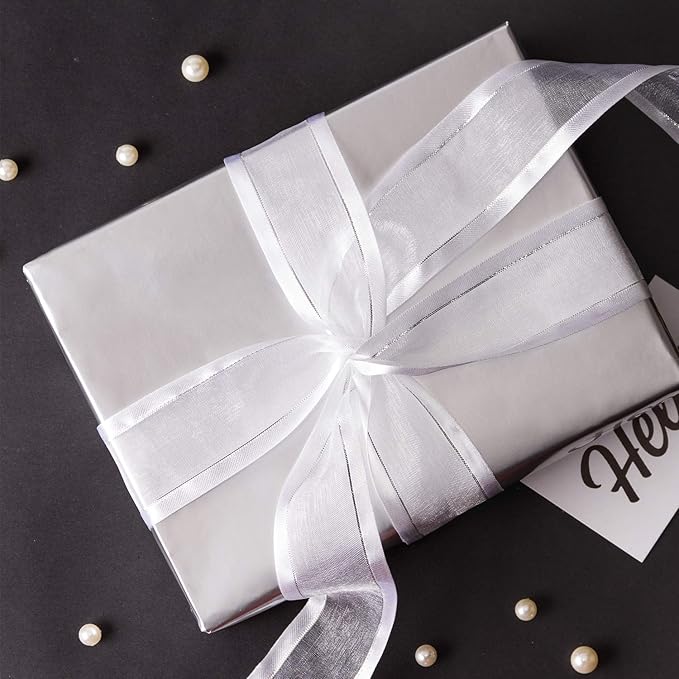 RUSPEPA Silver Metallic Wrapping Paper - Solid Color Matte Metallic Jumbo Gift Wrap Paper Jumbo Rolls Perfect for Wedding, Birthday, Christmas, Baby Shower - 30 Inches x 100 Feet