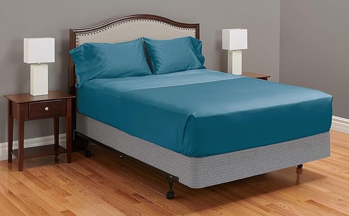 MyPillow Giza Dreams Bed Sheets, 100% Certified Giza Egyptian Cotton, Deep Pocket, Sateen Weave [Twin, Lake Blue]
