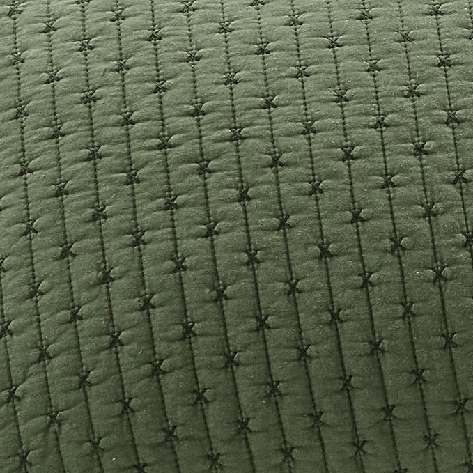 Levtex Home Cross Stitch Reversible Twin XL/Twin Quilt Set (68x86in) with 1 Pillow Sham (26x20in) - Stitch Texture - Forest Green - Cotton Twin Size Quilt Bedding Set - Lightweight, Soft, Pre-Washed