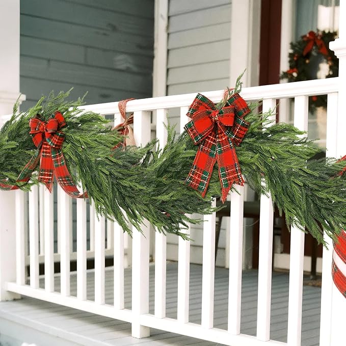 5FT Real Touch Norfolk Pine Garland - Artificial Christmas Garland Fake Green Faux Pine Needles Garland for Table Fireplace Mantle Holiday Home Indoor Outdoor Decor (1PCS)