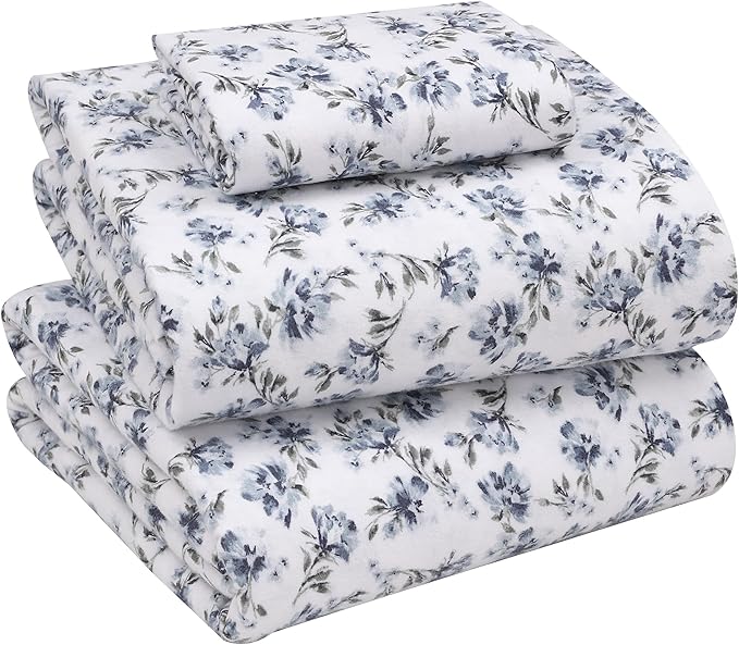 RUVANTI Flannel Sheets Twin XL Size - 100% Cotton Double Brushed Twin XL Sheet Sets, Deep Pockets 16 Inches, All Seasons Breathable & Extra Soft Bed Sheets, Warm & Cozy, 3 Piece, Perri Me