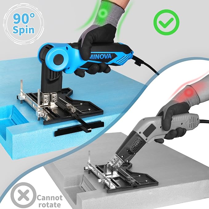 250W AC Rotatable Electric Hot Knife, 6 Blades Foam Cutter Cutting Tool Kit, Full-body Air Cooling System Foam Cutter for EPP, EPS, XPS, EVA, EPE, PU, KT Board, Sponge (Complete Series)
