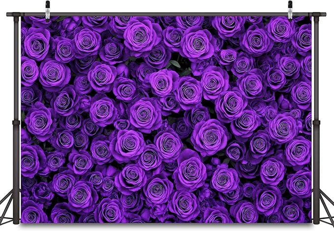 9 x 6 ft Purple Flower Floral Backdrop Background Photography Flower Wall Lavender Backdrop for Party Wedding Girls Birthday Princess Mother's Day Bridal Shower Anniversary Banner Decor Studio Photo
