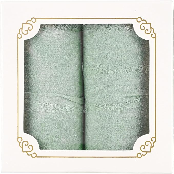 MEEDEE Mint Green Chiffon Ribbon 3 Inch Green Frayed Chiffon Silk Fringe Ribbon Wide Chiffon for Crafts, Flower Bouquet, Wedding Favors Wrapping (2 Rolls 10 Yards)
