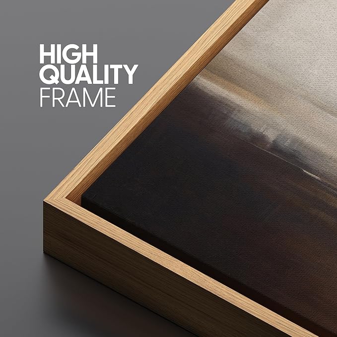 SIGNFORD Extra Large Framed Canvas Print Wall Art Minimalist Landscape in Earth Tones Serene Abstract Horizon Illustrations Modern Art Relax/Calm Warm for Living Room, Bedroom, Office - 60"x30"