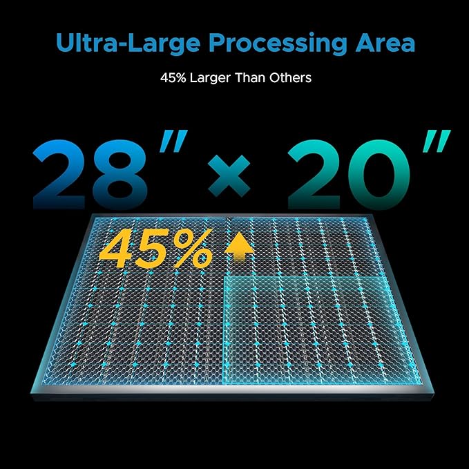OMTech Pronto 35 60W CO2 Laser Engraver Cutter with Water Chiller, 28"x20" Autofocus Engraving Machine with Air Assist & 2-Way Pass-Through, Laser Cutter for Wood Acrylic Leather Glass