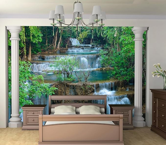 Cliouar-Kanchanaburi Waterfall Mural Wallpaper Peel and Stick 160" x 114"