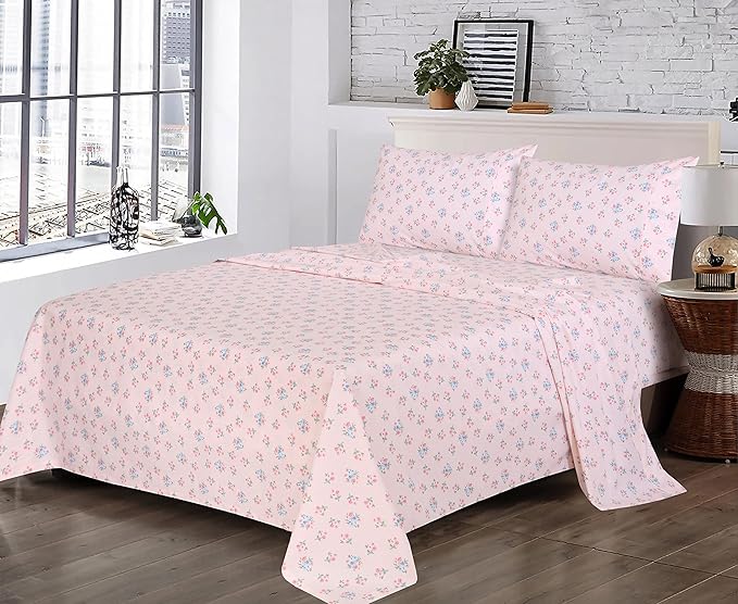 RUVANTI 100% Cotton Twin XL Sheet Sets, 3 Pieces, Soft & Breathable Percale Weave Bedding, Deep Pocket 16", Hotel Standard, Crisp Cool Feel, Durable, Perfect Size Floral Sheets, Spring On