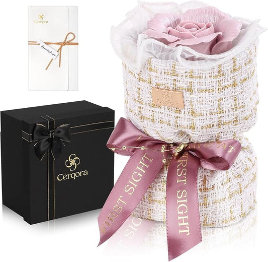 Ceramic Eternal Rose Bouquet - Purple, Long-Lasting Preservation, Fragrance Diffuser, Birthday Flower Gift, Perfect for Women, Mother, Grandmother and Friend on Anniversaries, Festivals