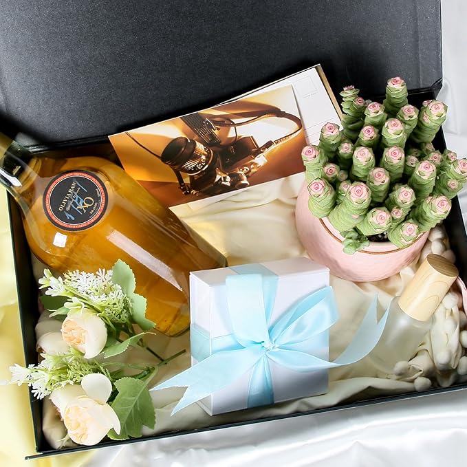Aimyoo Galaxy Black Collapsible Gift Box with Magnetic Closure Lids 13.8x9x4.3 in, Large Bridesmaid Groomsman Proposal Boxes, Rectangle Present Box for Graduation Birthday Storage 1 Pack