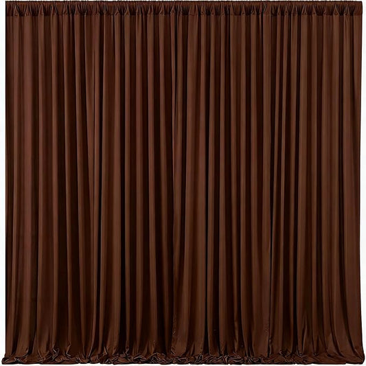 Brown Backdrop Curtains-Wrinkle-Free Polyester Photography Drapes Party Curtain Background for Baby Shower Wedding Decorations- 40 X10FT (Brown)