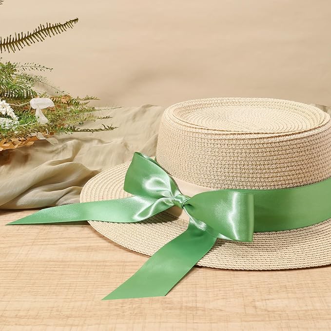 LaRibbons Sage Green Ribbon 1 Inch 25 Yards Luxury Double Faced Green Silk Ribbon for Flower Bouquet Crafts Gift Wrapping Wedding Party Decoration