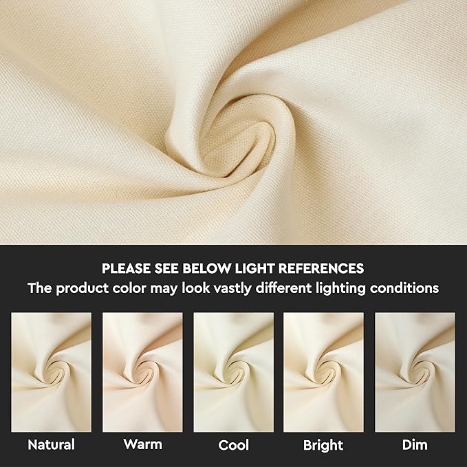 Encasa XO Table Runner 13"x59" Long | Cotton Canvas Fabric | Natural Solid Color | Machine Washable & Durable