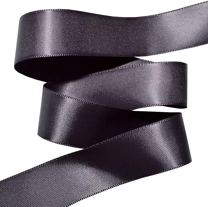 Morex Ribbon Double Face Satin Ribbon 7/8" X 50 YD Charcoal Ribbon for Gift Wrapping, Birthday Gift Cards, Satin Dress for Women, Silk Ribbons for Crafts, Wedding Gifts for Couple