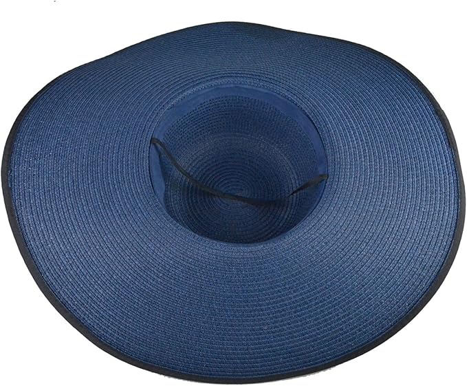 DRESHOW Beach Hats for Women Big Straw Wide Brim Summer Hat Floppy Foldable Roll up Cap Sun Hat UPF 50+