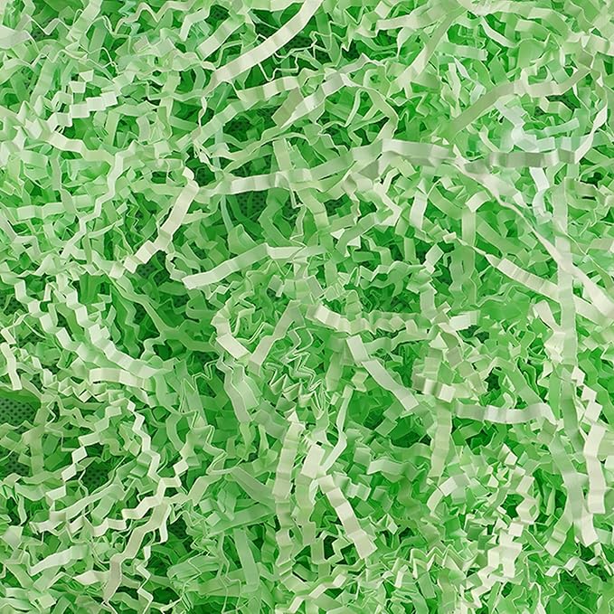 Uptotop 1/2 LB Crinkle Cut Paper Shred Filler for Gift Wrapping Basket Filling, Birthday, Christmas, Thanksgiving, Wedding, Mother's Day, Green