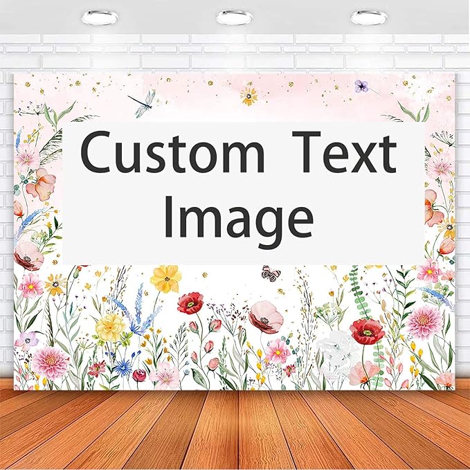 Avezano Custom 7x5 Wildflower Baby Shower Backdrop Watercolor A Little Wildflower is On The Way Baby Shower Party Decorations