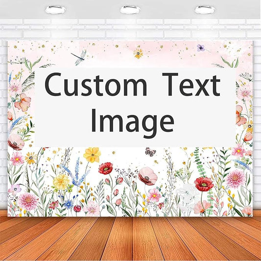 Avezano Custom 7x5 Wildflower Baby Shower Backdrop Watercolor A Little Wildflower is On The Way Baby Shower Party Decorations