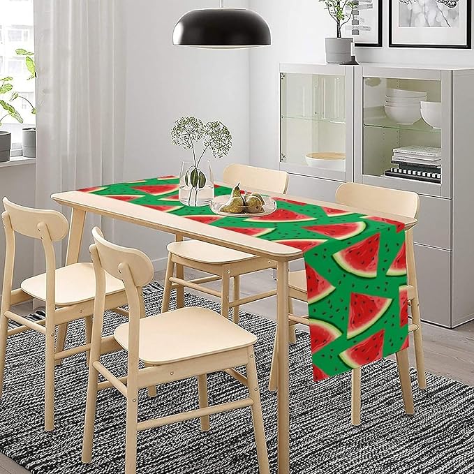 Watermelon Table Runner,Summer Fruit Tropical Birthday Party Decoration Dining Room Home Kitchen Table Decor 13 x 60In