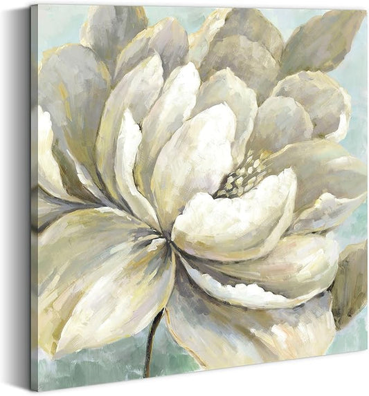 summer melody Vintage Floral Canvas Wall Art - Modern Peony Painting Abstract Botanical Picture Prints Traditional Flower Artwork for Bedroom Living Room