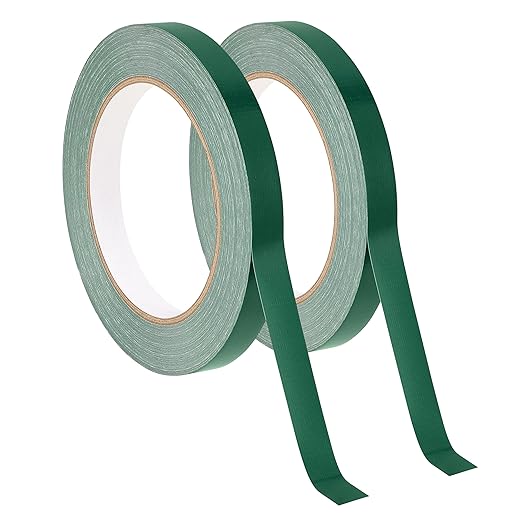 Green Floral Tape 2 Pack 1/2" Flower Stem Wrap Adhesive Tape for Bouquet Stem Wrapping Wedding Bouquet Tape for Binding Flowers and Floral Crafts (2PCS, 1/2”x98FT/Roll)
