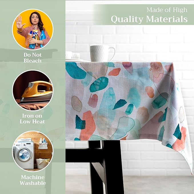 Maison d' Hermine Table Cloth Rectangle Table 100% Cotton 54 x 72 Inches Tablecloth Reusable Decorative for Dining Room, Farmhouse, Home, Party, Festive & Wedding Spring Summer - Summer Picnic