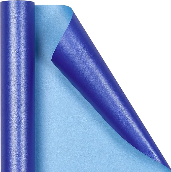 RUSPEPA Pearl Royal Blue Matte Wrapping Paper-81.5 Sq Ft-Solid Color Pearly-lustre Paper Perfect for Wedding, Birthday, Christmas, Baby Shower -30Inch X 32.8Feet