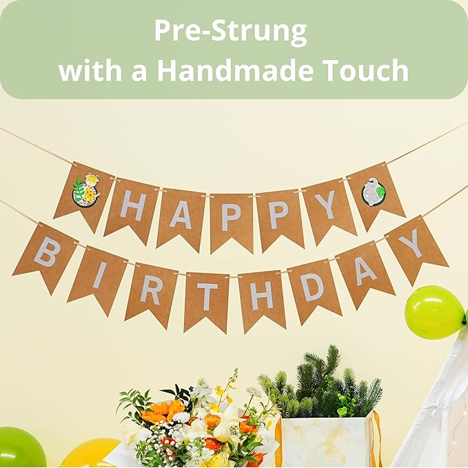 127 PCS Safari Birthday Decorations – Includes Safari Balloon Arch Kit, Pump, Cake Topper, Plates, Napkins, Bamboo Forks, and Banner – Animal Birthday Party Decorations for Boys, Girls, Serves 20