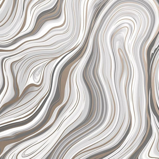 Jillson Roberts Bulk Gift Wrap, Everyday Gift Wrapping Supplies, Marbelized Silver, 1/4 Ream 208 feet x 24 inches