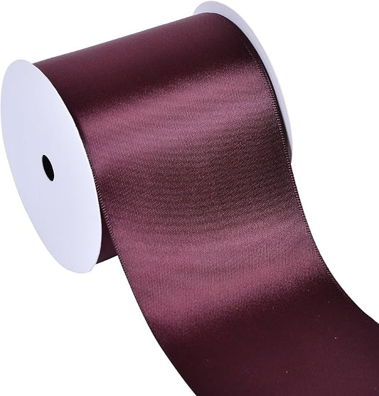YAMA Burgundy Double Faced Satin Ribbon, 3 Inch 10 Yards, Great for Crafts Bows Flower Bouquet Wedding Home Decor Gift Wrapping