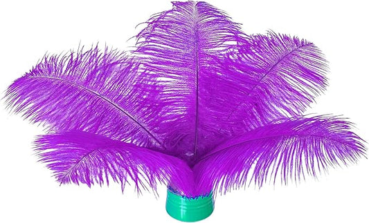 Piokio 20 pcs Natural Purple Ostrich Feathers 6-8 inch(15-20 cm) Bulk for DIY Handmade Artwork and DIY Clothes, Feather Pens, Dream Catcher, Table Decoration.