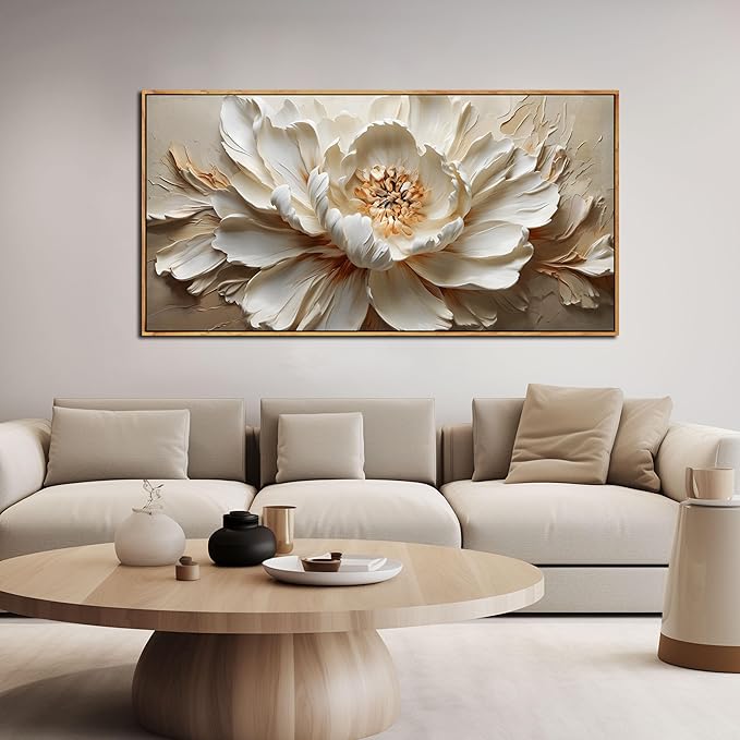 Large Flower Canvas Wall Decor for Living Room Teen Room Decor for Girls Bedroom Framed Artwork for Walls 29 x 58 Inch