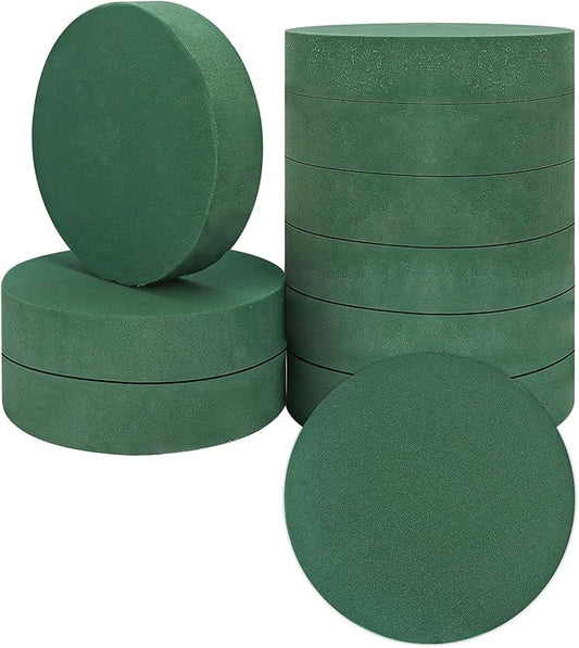 IHDYPPEW 10 PCS Floral Foam Blocks, 7 Inch Large Dry Round Green Floral Foam for Flower Arrangements, Perfect for Crafting, Floral Arranging, Weddings and Floral Creation