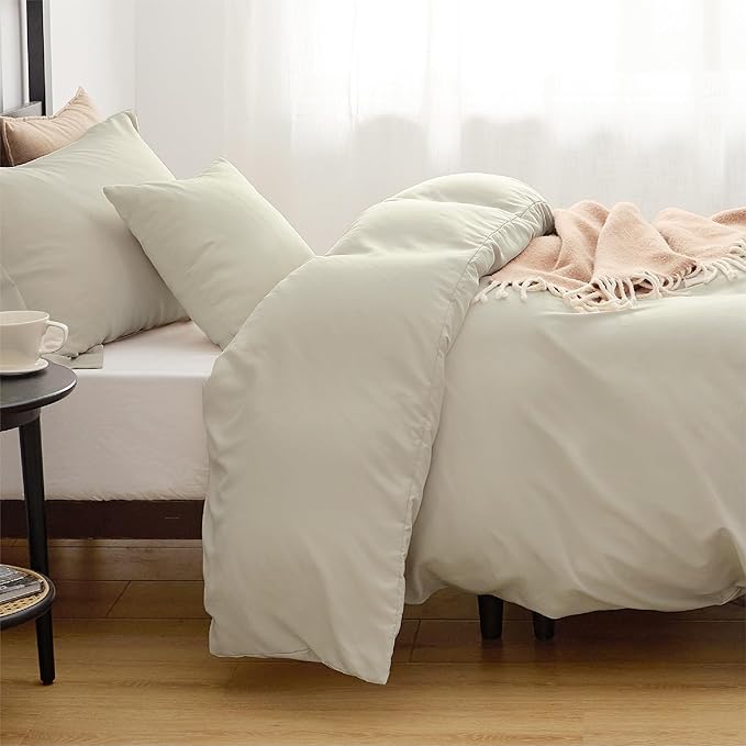 Bedsure Duvet Cover Twin/Twin XL Size - Only Includes 1 Duvet Cover (68"x90"), Hotel Luxury Soft Double Brushed All Season Bedding for Kids & Adults, Zipper Closure, NO Comforter, Linen