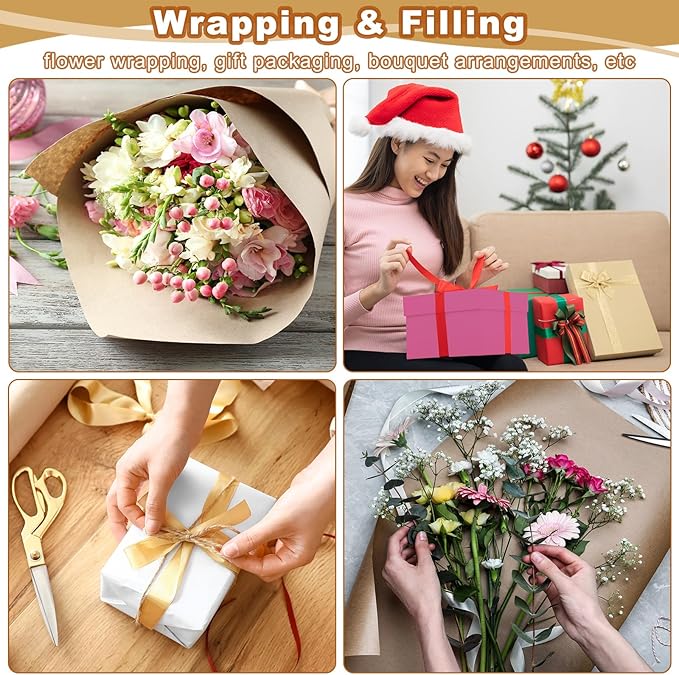 PATIKIL Wrapping Paper, 15" x 394"(33') 70 GSM Craft Paper Roll Kraft Packing Paper for Poster Bulletin Board, Gift Wrapping, Red