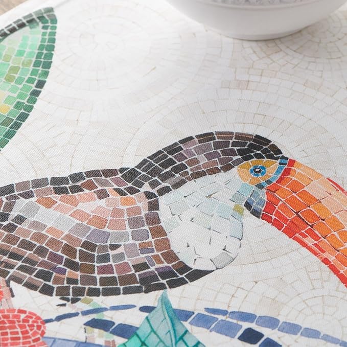 Maison d' Hermine Table Runner 100% Combed Cotton Premium 14.50 Inch x 72 Inch Decorative Runner Table Runners, Dining, Kitchen, Parties & Camping, Mosaic (Double Layer)