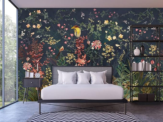 Cliouar-Idyllic Flower Girl Room Wallpaper Mural Bedroom Living Room Decor 103" x 69"(Not Self-Adhesive)