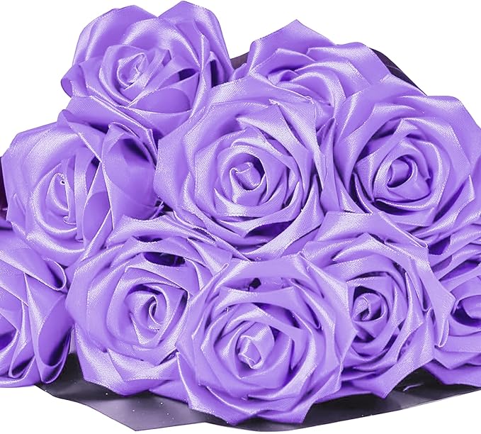 1-1/2 Inch Wide Lavender Purple Satin Ribbon, 50 Yards Solid Polyester Fabric Ribbon for Roses Making, Gift Wrapping, Christmas, Wedding Decorations, Crafts, Bows