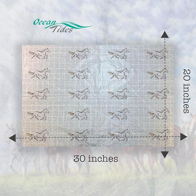 Ocean Tides 60 Sheets (30 x 20 Inches) Christmas Wrapping Paper – Gift Wrapping Tissue Paper Bulk for Crafts, Birthdays, & Holidays – Colored Tissue Papers for Gift Bags & Decorations, Horse