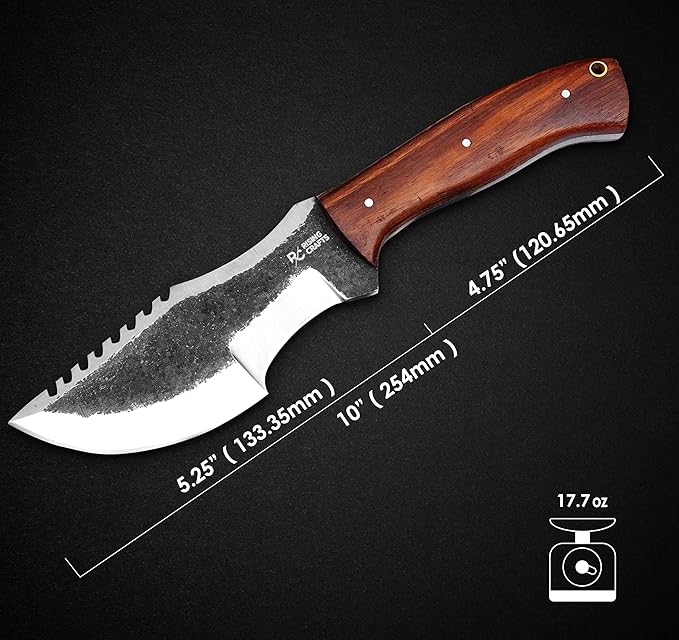 10.00 Inch Tracker Knife-Survival & Hunting Knife- Custom -Handmade High Carbon Steel for Camping & Bushcarfting-Gift For Men