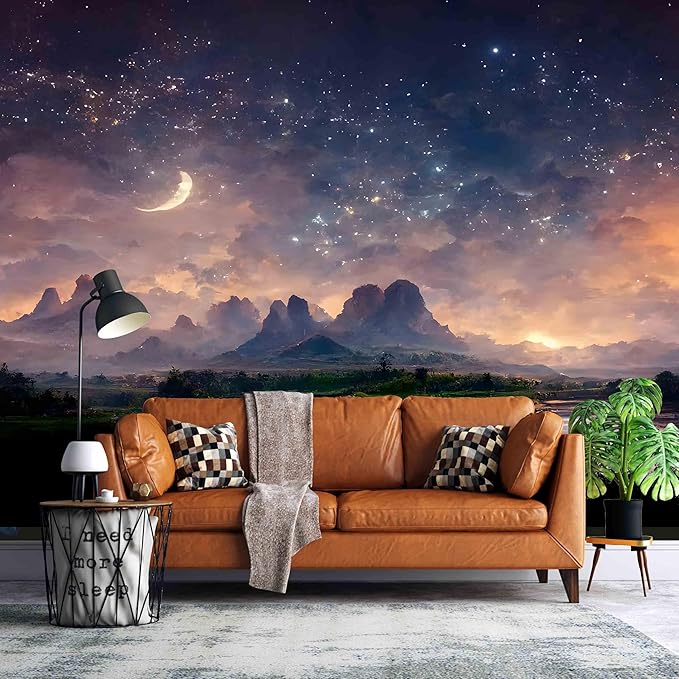Floral Forest Wall Murals Peel and Stick Forest murals Removable Waterproof Large Wallpaper for Living Room Bedroom (Color-14, 79×55 inch)