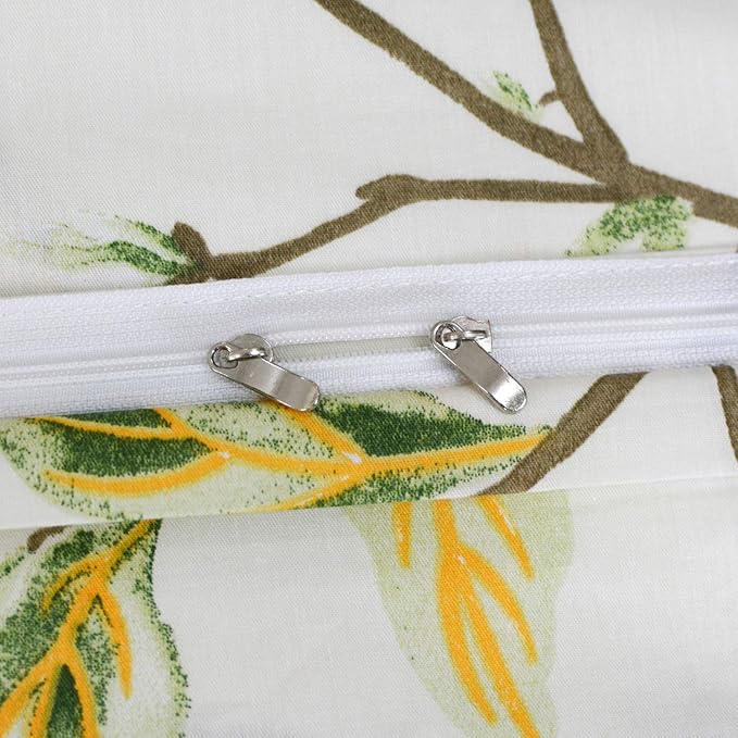 FADFAY White Floral Duvet Cover Set 100% Cotton Farmhouse Bedding with Hidden Zipper Closure 3 Pieces, 1duvet Cover & 2pillowcases,Twin XL Size