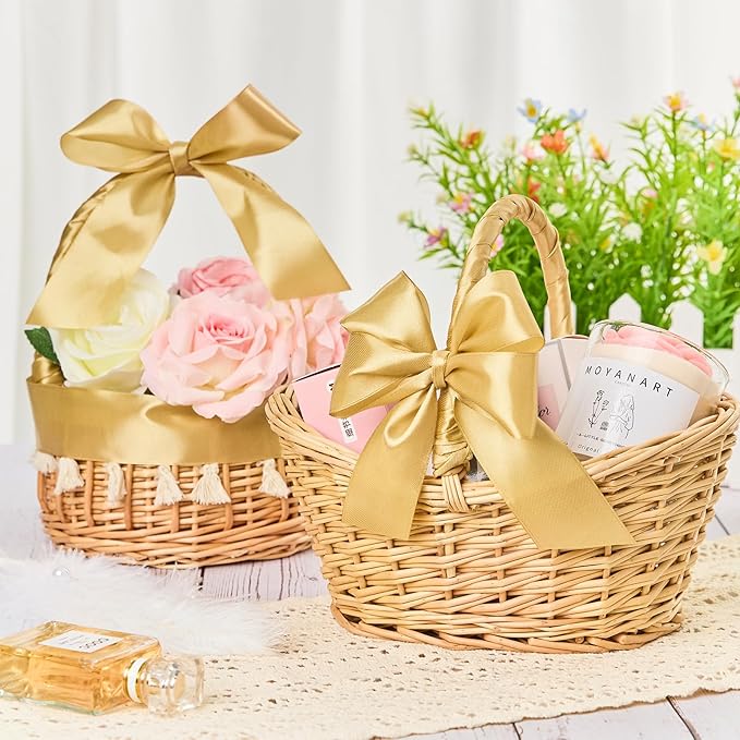 1-1/2 Inches 100 Yards Champaign Gold Satin Ribbon, Solid Fabric Ribbon Roll for Flower Bouquets, Gift Wrapping, Wedding, Handmade Crafts