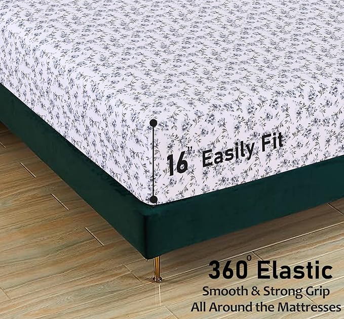 RUVANTI Flannel Sheets Twin XL Size - 100% Cotton Double Brushed Twin XL Sheet Sets, Deep Pockets 16 Inches, All Seasons Breathable & Extra Soft Bed Sheets, Warm & Cozy, 3 Piece, Perri Me